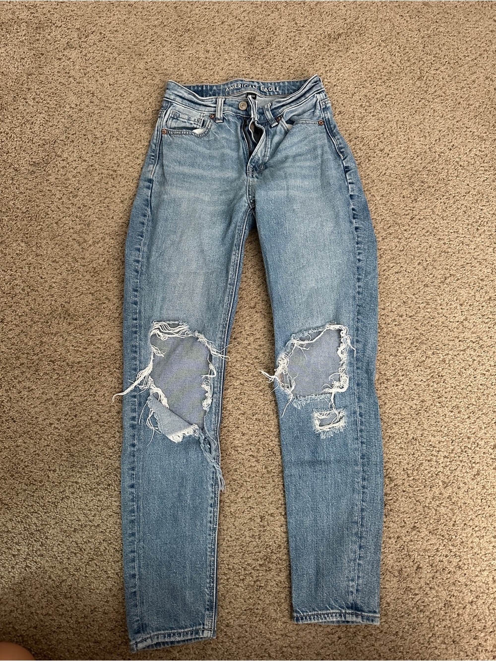 American Eagle Outfitters Light Blue Ripped Skinny Jeans